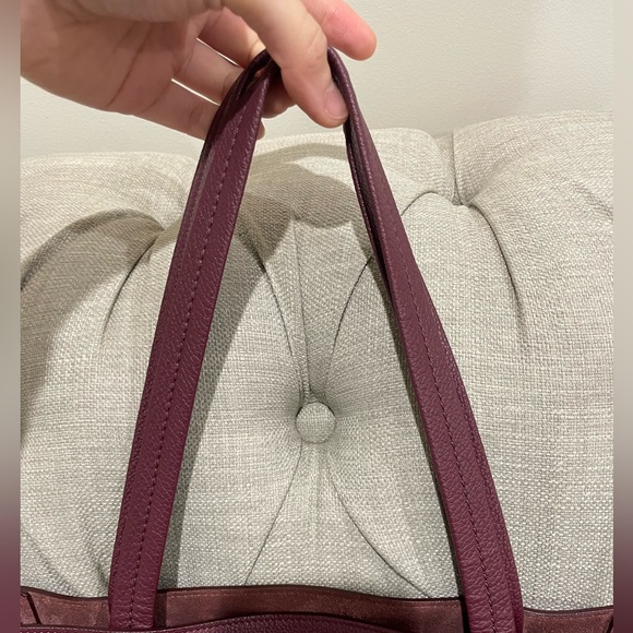 Celine small Cabas Phantom tote soft grained calfskin in burgundy acai - Picture 13 of 14